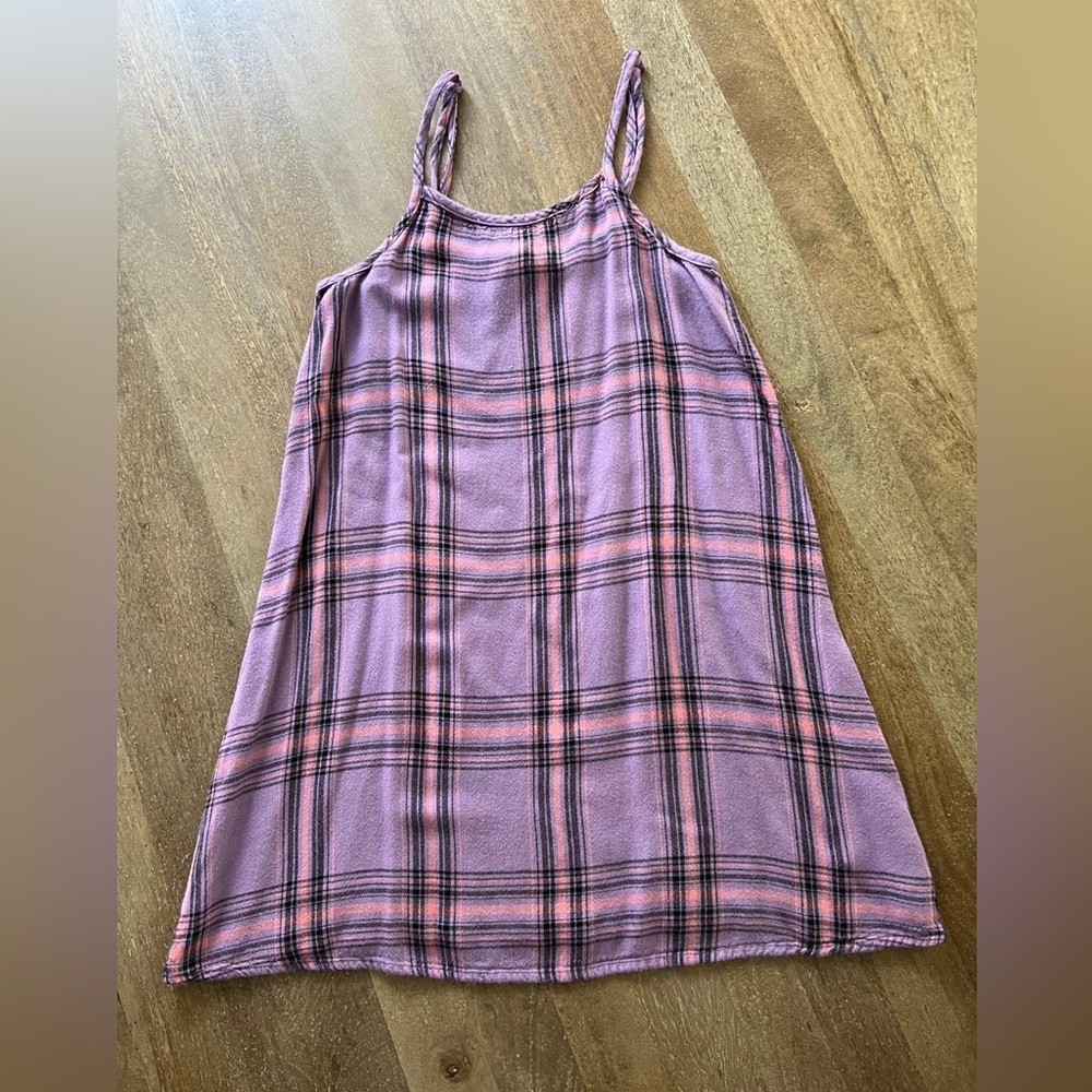 Art Class Purple Plaid Sleeveless Dress - M